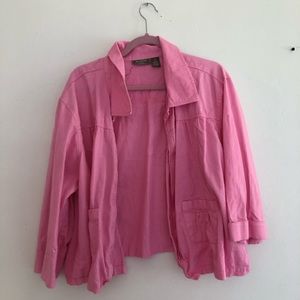 Pink denim jacket